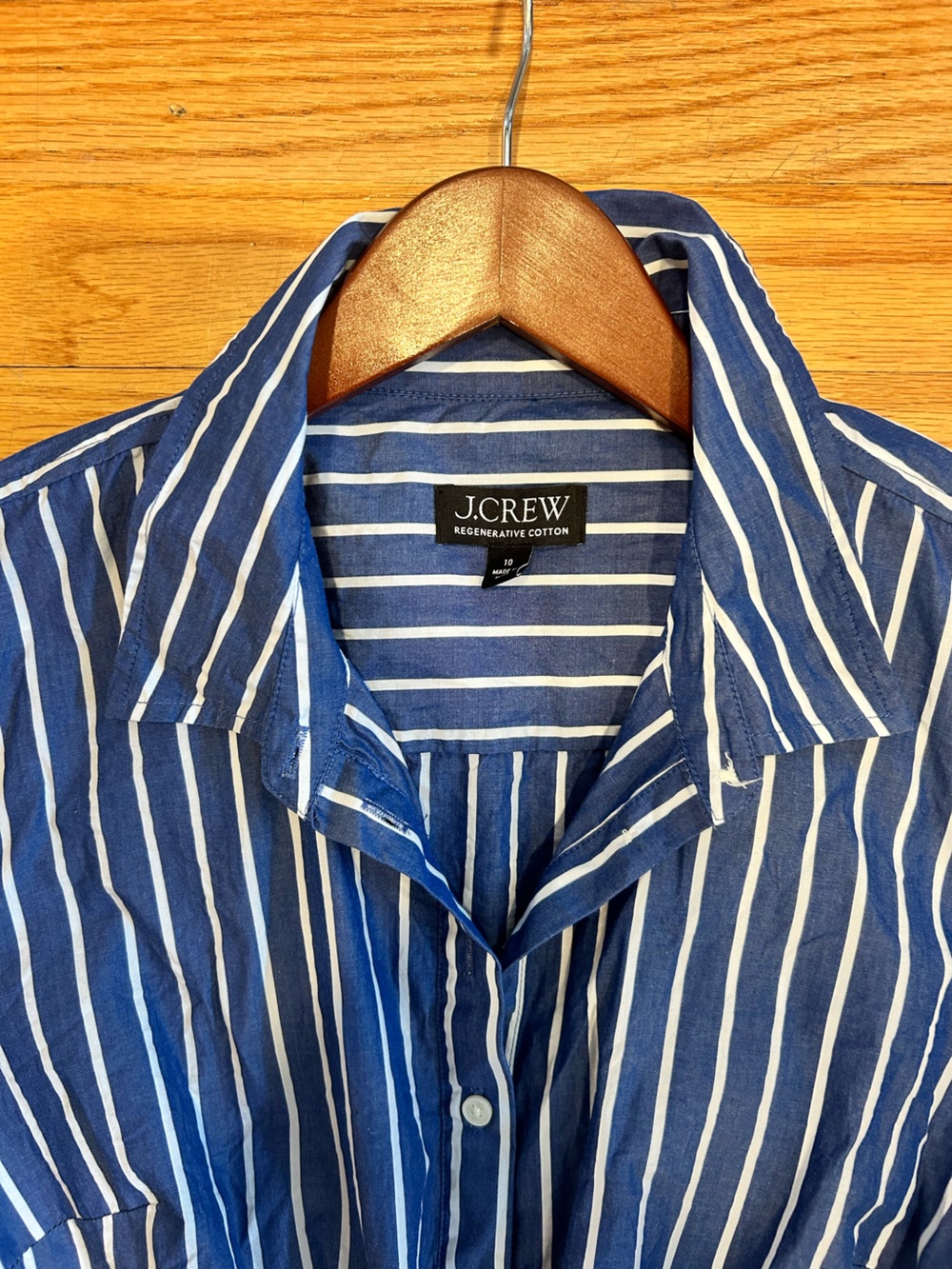 J. Crew Blue and White Striped Maxi Shirt Dress - Picture 6 of 7